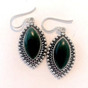 Green Onyx earrings 1 1/2 inches